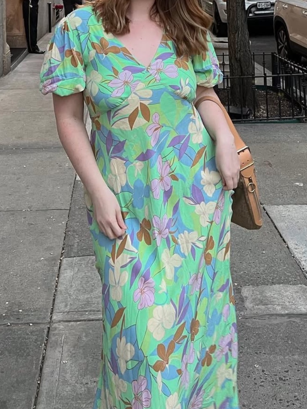 Sanctuary Mint Green Floral Maxi Dress with Puff Sleeves - Picture 7 of 7